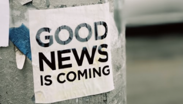 Aufkleber „Good news is coming“