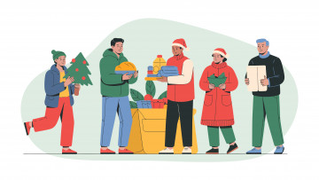 Mehrere Personen kommen zum Feiern zusammen